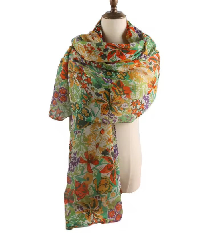 Floral Print Green-A1